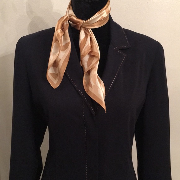 🦊 Norton McNaughton long trench. Navy. NWOT - Picture 2 of 3